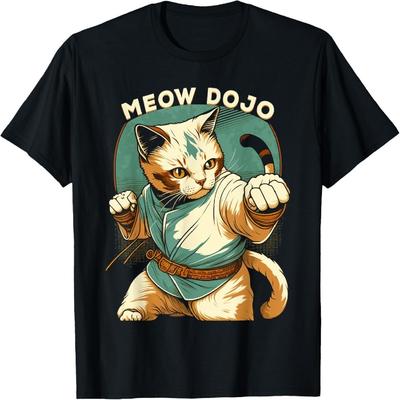 Japanische Kampfkünste Karate Katze Miau Dojo T-Shirt