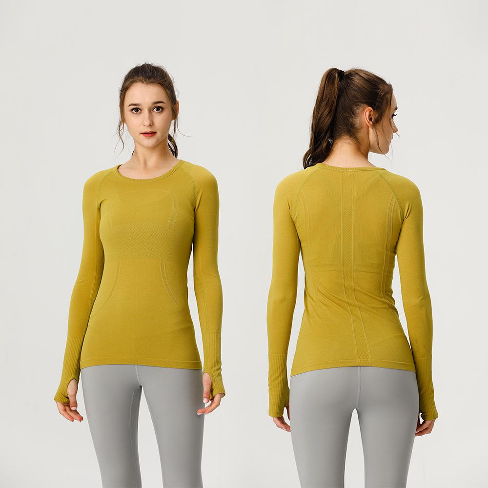 Women's Quick Dry Long Sleeve Yoga & Running Top - Round Neck, Sweat-Wicking, Fitness T-Shirt