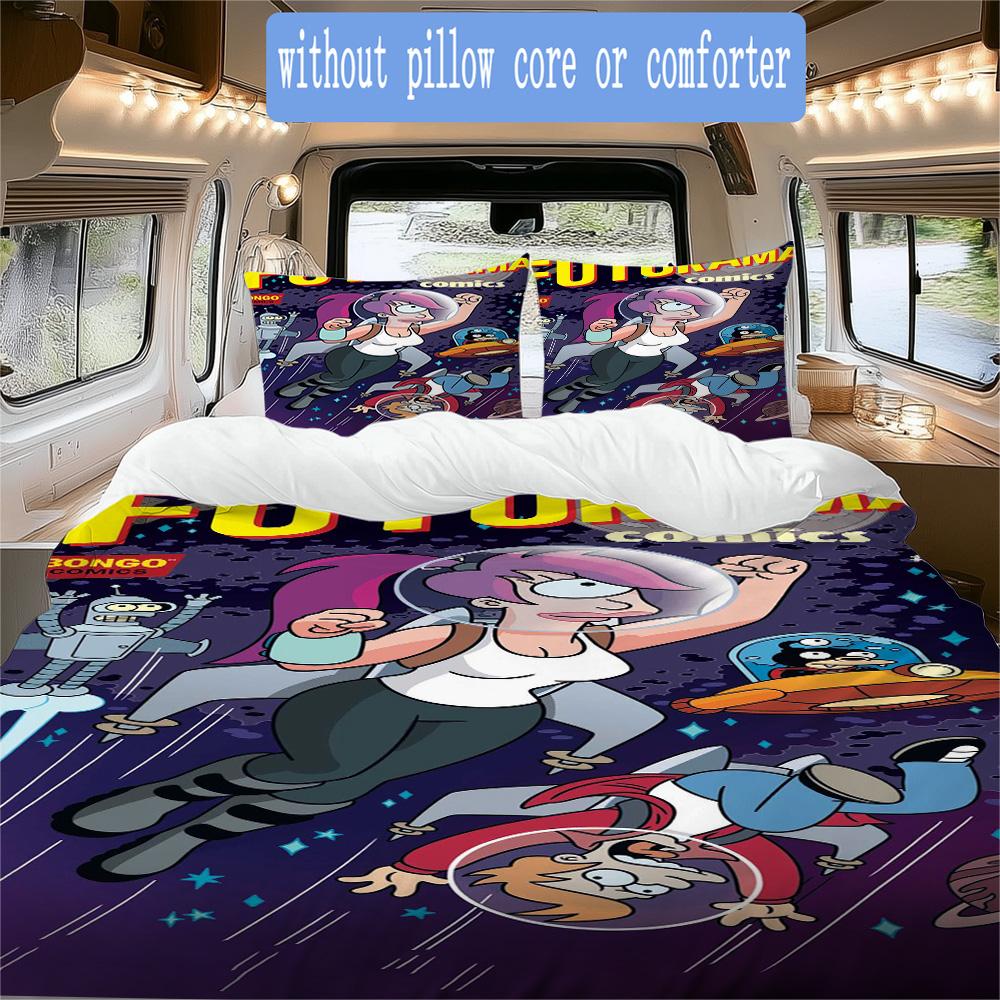 Future City Manga Pattern Bedding,Quilt Set Quilt Cover Pillowcase Home Birthday Gift (1*duvet cover+2*pillowcase,without core)XSJT0917500