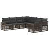 Garden Sofa Set 8 Pieces 8 Seater Gray and Dark Gray