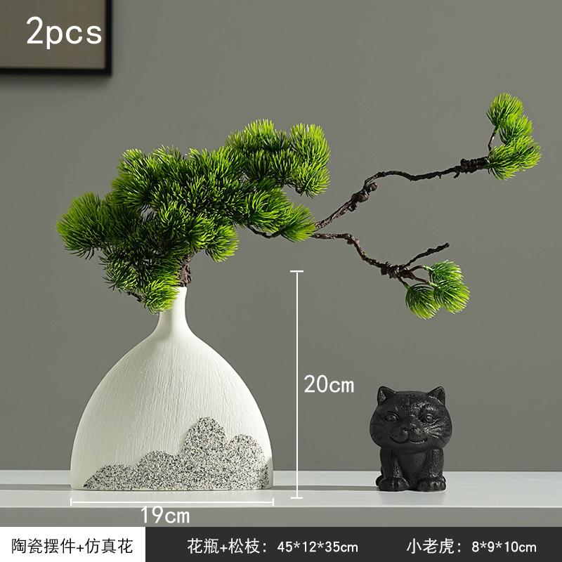 Simulation fake tree bonsai home living room Chinese sand table hotel porch landscaping decoration green plant ornaments