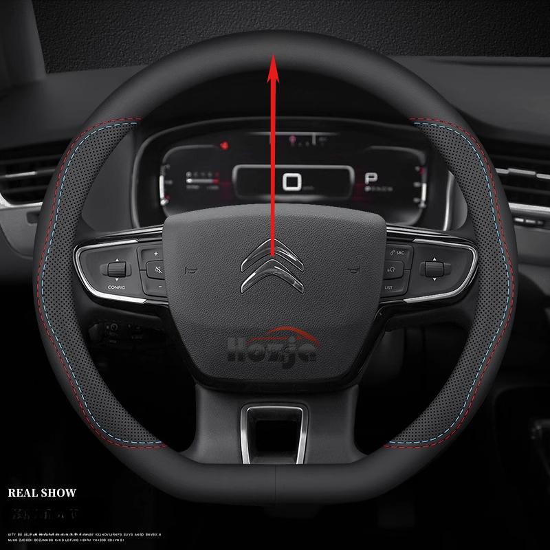 

Car Suede Leather Steering Wheel Cover For Citroen C4 C3 Elysee C3 AIRCROSS Car-Styling Steering Wheel Auto Accessories