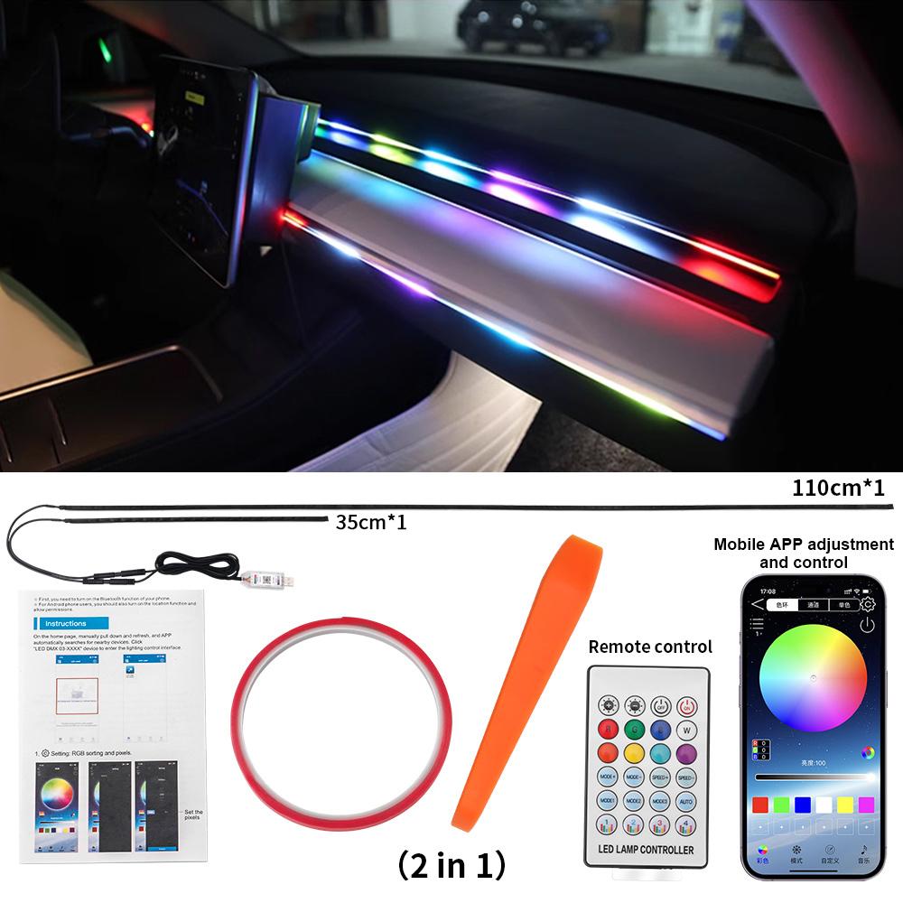 Auto LED Umgebungsleuchten USB Atmosphärenbeleuchtungsset Einfache Installation Armaturenbrett Beifahrersitz Dekorative Mittelkonsole Lichtleiste