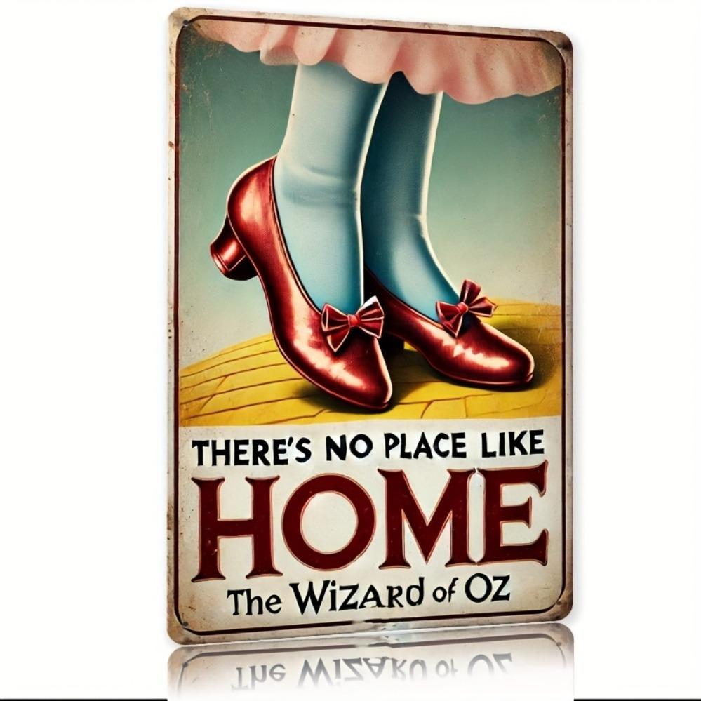 

Wizard of Oz Tin Sign - Vintage Home Decor with Red Shoes & Yellow Brick Road Wall Art 20x30cm（7.8x11.8inch）