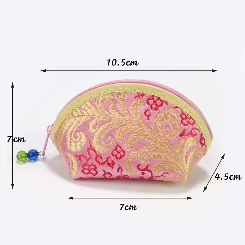 

Изысканный кошелек-мешочек в китайском стиле на молнии, женская сумка для хранения ювелирных изделий, многоцветная вышивка, тканевый мешочек для украшений, контейнер для браслетов