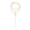 SHIXIN 3 Pcs/Set Vintage New Gold Color Cross Necklace Women Boho Trendy Multi-Layer Rhinestone Pendant Necklaces Jewelry Gifts