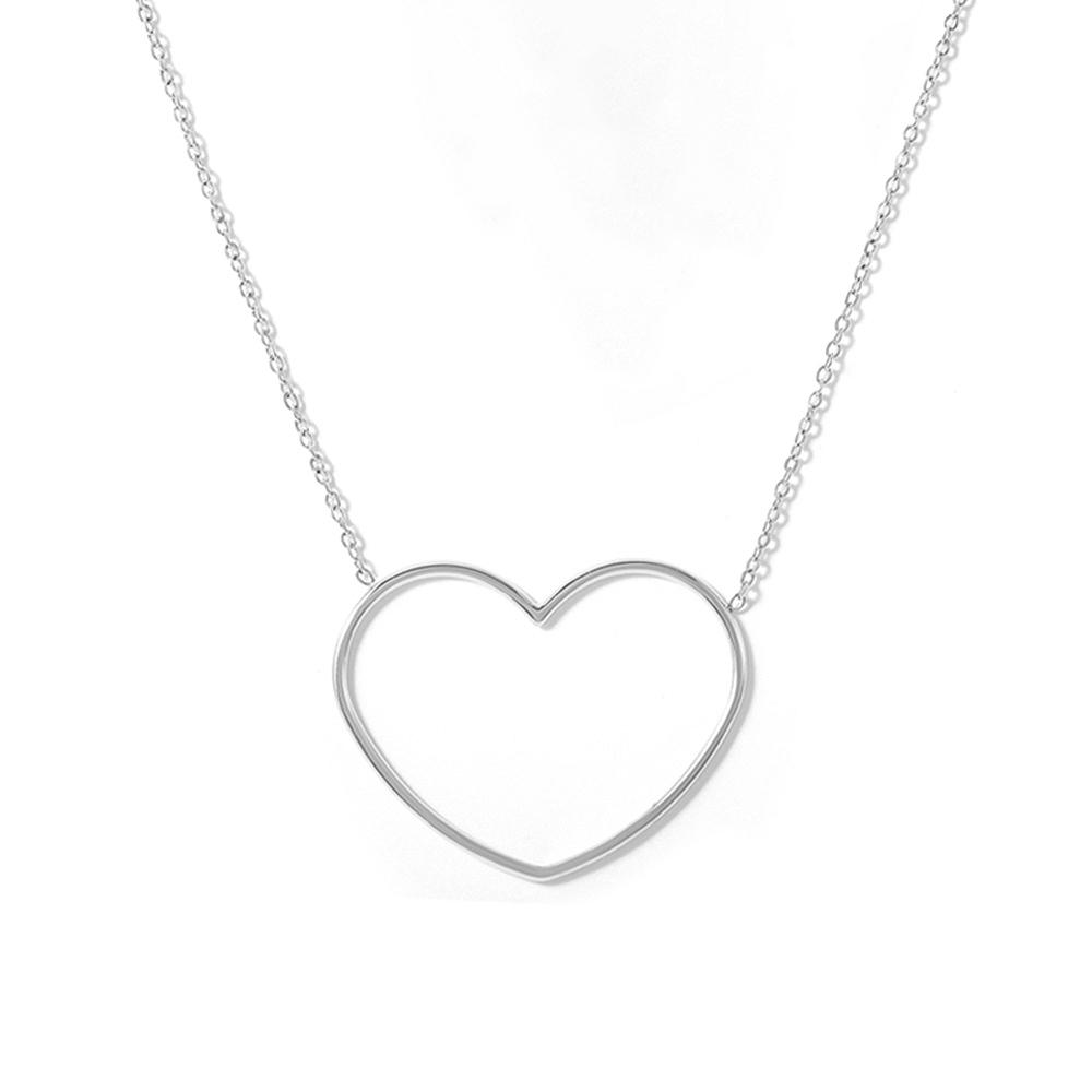 

Ожерелья из нержавеющей стали с большим кулоном в виде сердца для женщин, с 18-каратным золотым покрытием, водонепроницаемые, не тускнеющие, женские цепочки-шармы медный