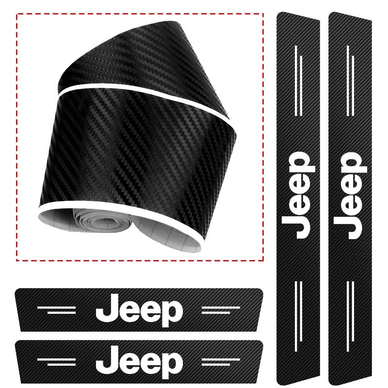 Jeep Car Exclusive Door Sill Sticker Threshold Protective Film For Jeep Wrangler Grand Cherokee Avenger Compass Wagoneer Patriot