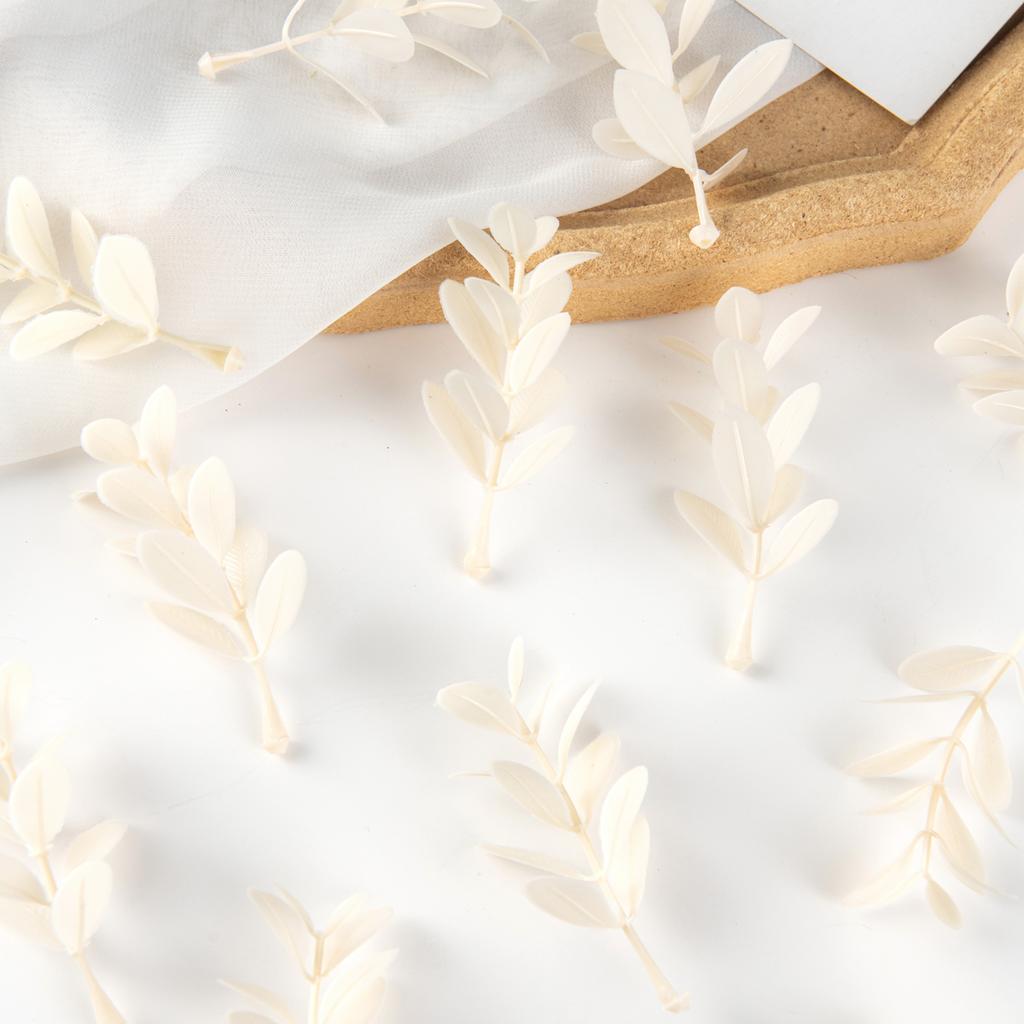 40/80pcs Artificial Plant Leaves Festival Wedding Valentine Home RoomDecora Accessories Diy Candy Box Embroidered Clipping Props