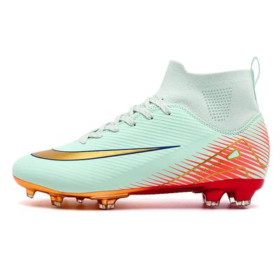 Chaussures de Football Montantes Semelle Plaqué Électro Fg Clous Garçons Et Filles Adolescents Étudiants Antidérapantes Pelouse Artificielle Chaussures de Sport