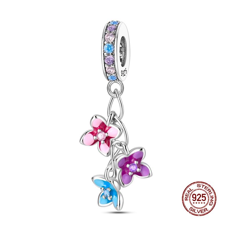 Charm Copper Fit 3Mm Original Bracelet Necklace Womens Bouquet & Butterfly Charm Bead Diy Fine Jewelry Gift New