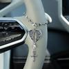 Vintage Abgenutztes Gebrochenes Herz Flügel Kreuz Auto Anhänger Legierung Diamantbesetzt Rückspiegel Hängendes Ornament