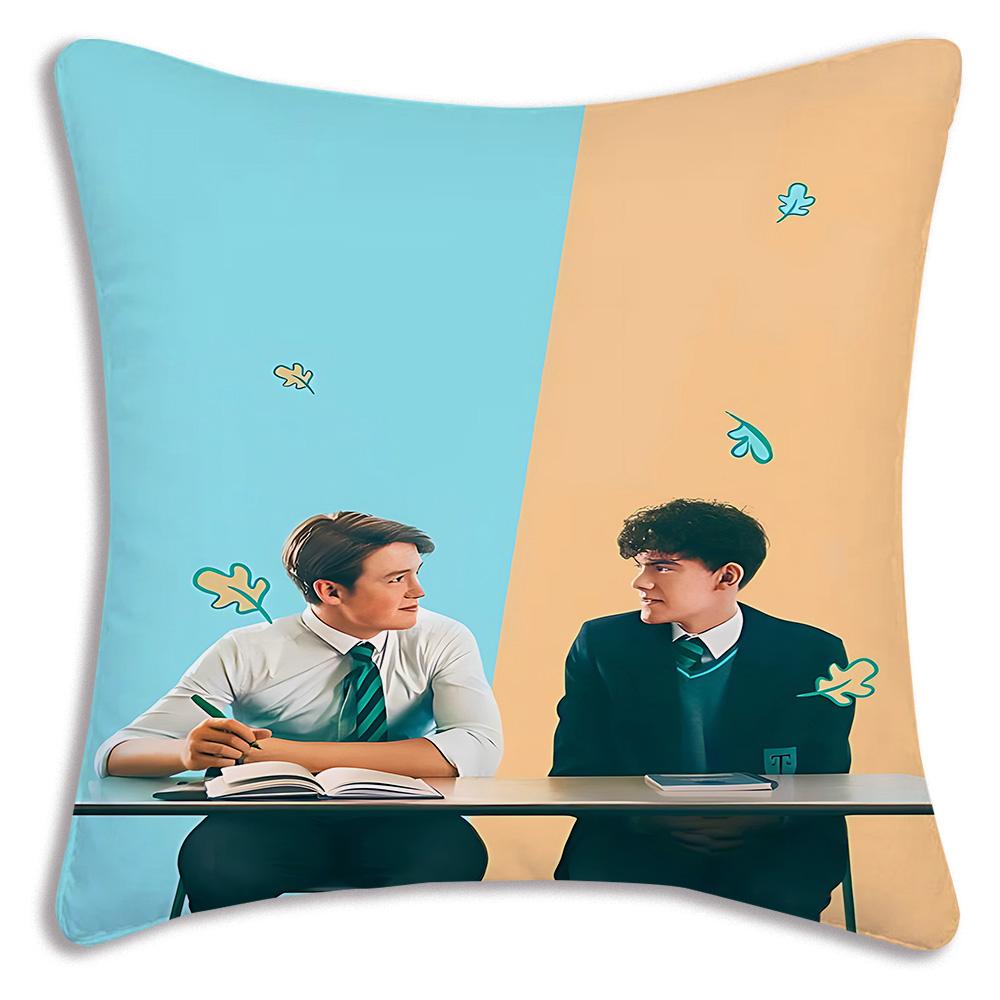 Cute anime For Heartstoppers Pillow Covers Cartoon Sofa Decorative Home Double-sided Printing Short Plush Cute Cushion Cover