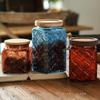 Modern Colored Transparent Glass Sealed Jar Home Coffee Beans Tea Kitchen Grains Dry Goods Storage Bottle Food Storage Container