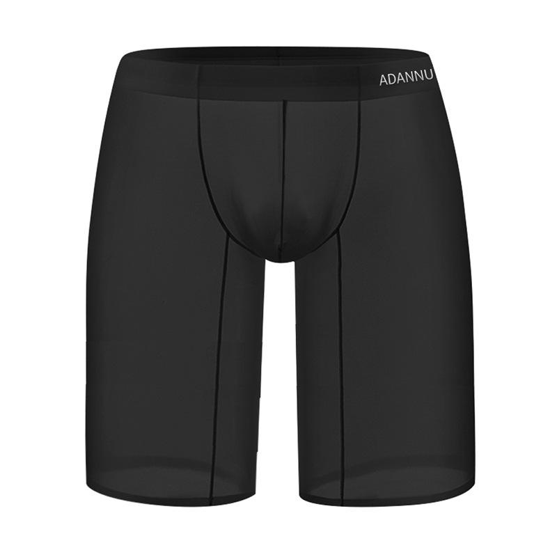 Sport Herre 5-punkts Bukser Fitness Pustende Sexy Leggings Mann Undertøy Ultratynn Sømløs Gjennomsiktig Bokser Utvidede Shorts