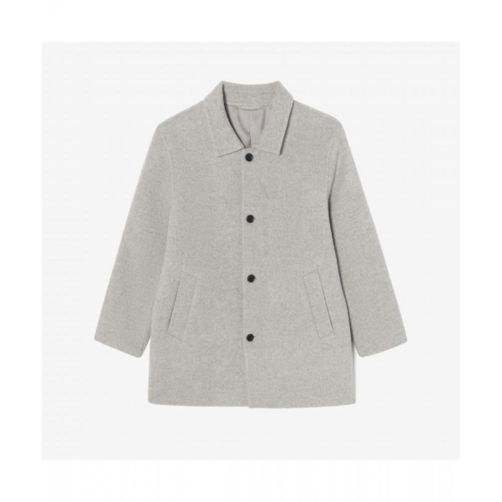 

LacoSte Men S Mid Length Coat [light Gray] 052
