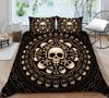 3D Black Skull Head Pattern Bedding Single Double Bed Full Size Special Skull Head Print Pillowcase and Quilt Cover 2 or 3 Comfortable Home Decoration