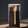 Glass Sealed Can Spice Jar with Spoon Lid Condiment Container Coffee Storage Tank Kitchen Sugar Bottle Tea Box
