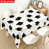2D Flat Banner 1pc Graduation Season Tablecloth Polyester Material Graduation Party Decoration Tablecloth Party Decoration Suitable for Indoor, Table 