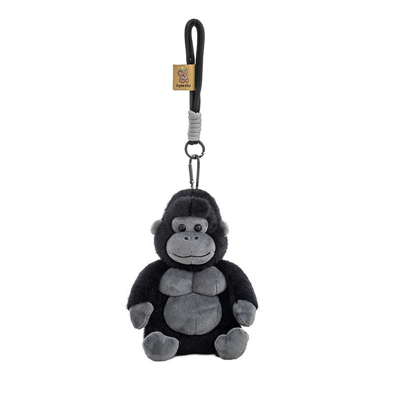 Cartoon Cute Lying Posture Black Gorilla Plush Toy Pendant For Bag Decoration