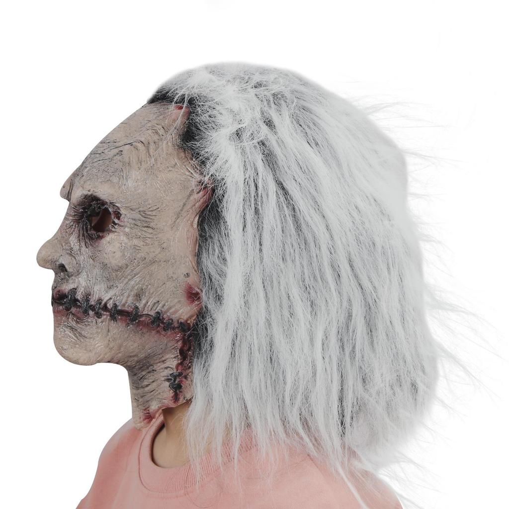 White-haired female ghost Halloween cosplay masquerade mask