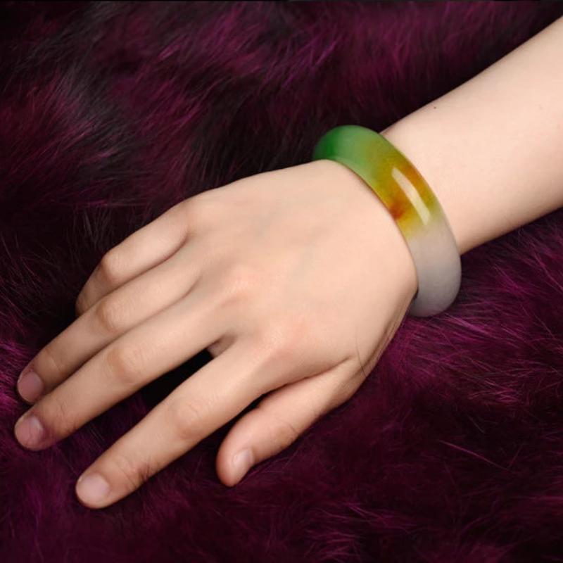 

15 мм натуральный ледяной нефритовый браслет модный изумрудный браслет с подвесками нефритовый браслет женский подарок 60-62mm