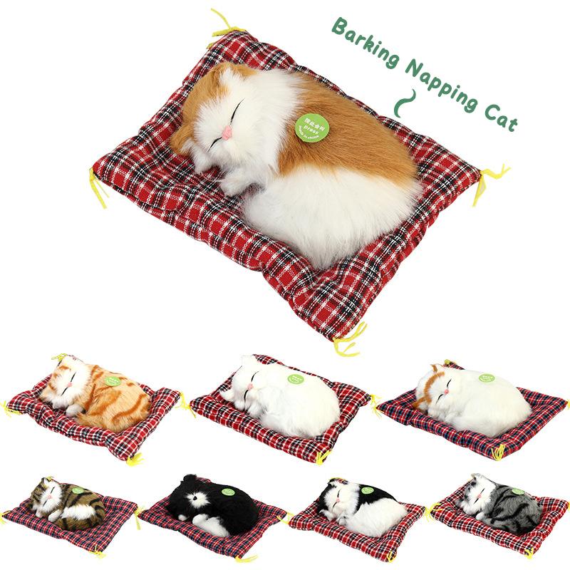 Lovely Plush Kittens Doll Toy Home Decoration Car-Styling Car Ornaments Cute Simulation Sleeping Cats Dashboard Decoration