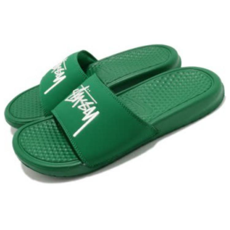 New Nike Benassi Slide Stussy Pine Green Sail DC5239-300