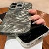 Luxury Bling Glitter Diamond Camera Protection Phone Case for iPhone 14 11 12 13 15 Pro Max Shiny Wave Ripple Pattern Hard Cover