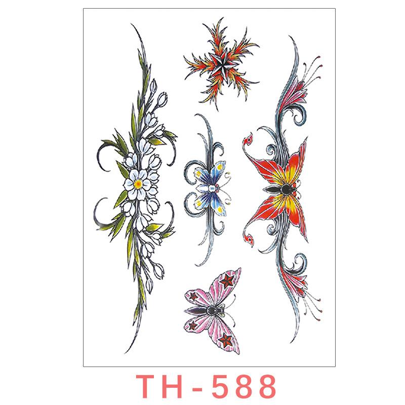 Women's Tattoo Stickers, Waterproof Scar-covering,sexy Tattoo Stickers,colorful Temporary Flower Belly Stickers,waist Stickers