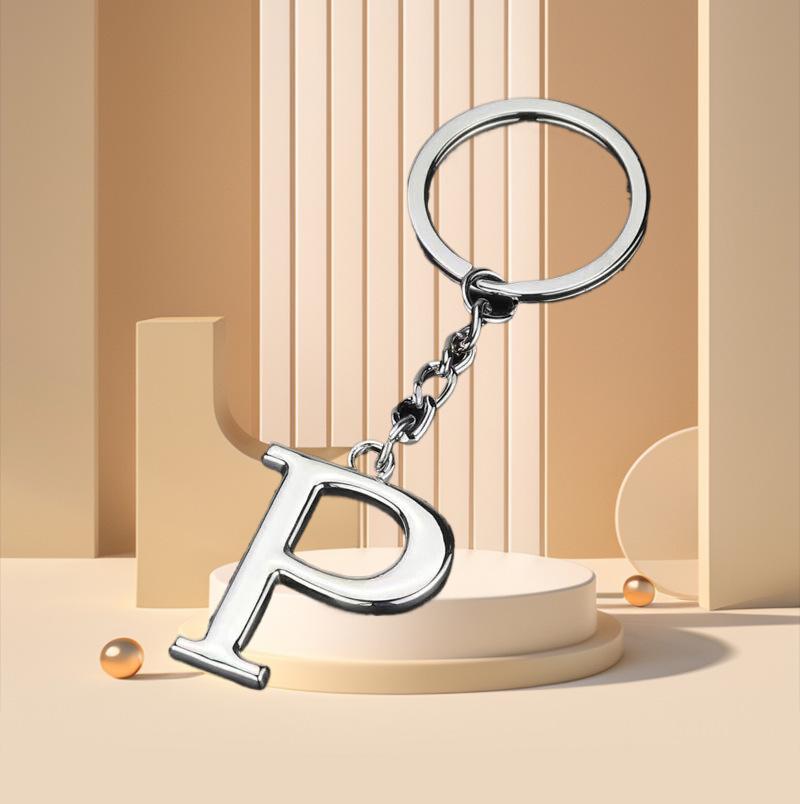 Elegant Zinc Alloy Letter Keychain - Unique Pendant Design for Women's Bags