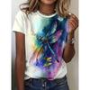 Cartoon animals funny women's T-shirt cartoon characters cute 3d printing T-shirt casual short-sleeved top