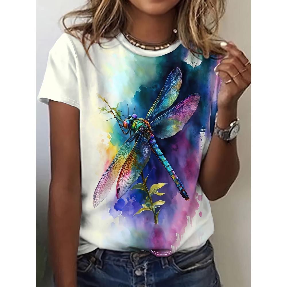 Cartoon animals funny women's T-shirt cartoon characters cute 3d printing T-shirt casual short-sleeved top