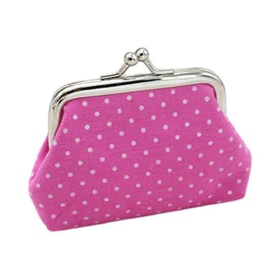 Women Coin Purse, Polka Dot Printing Mini Lightweight Pouch, Pocket Size Kiss Lock Coin Pouch, for Coins Earrings Hair Ties Small Items