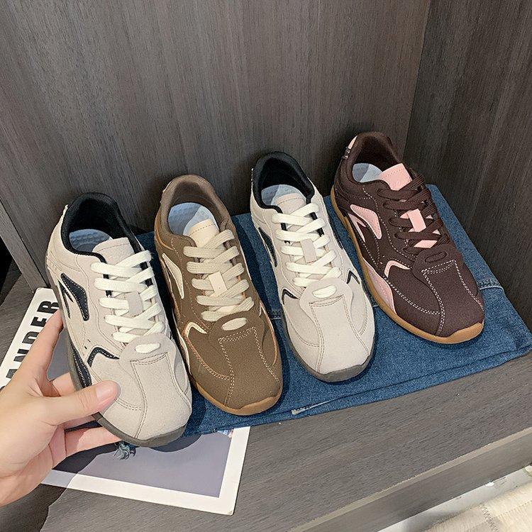 [Youshilai] Retro color matching German training shoes women's 2025 spring new flat-bottomed versatile fashion casual sports shoes