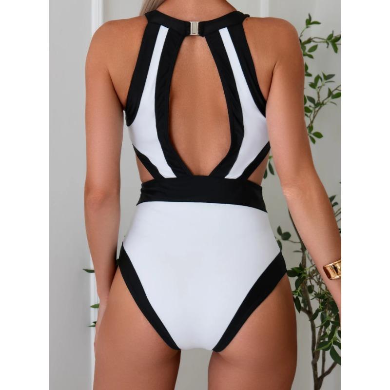 2025 Cut Out One Piece Plavky Dámské Plavky Sportovní Monokini Bodysuit Bílé Plavky Vysoký Pas Plážové Oblečení Letní