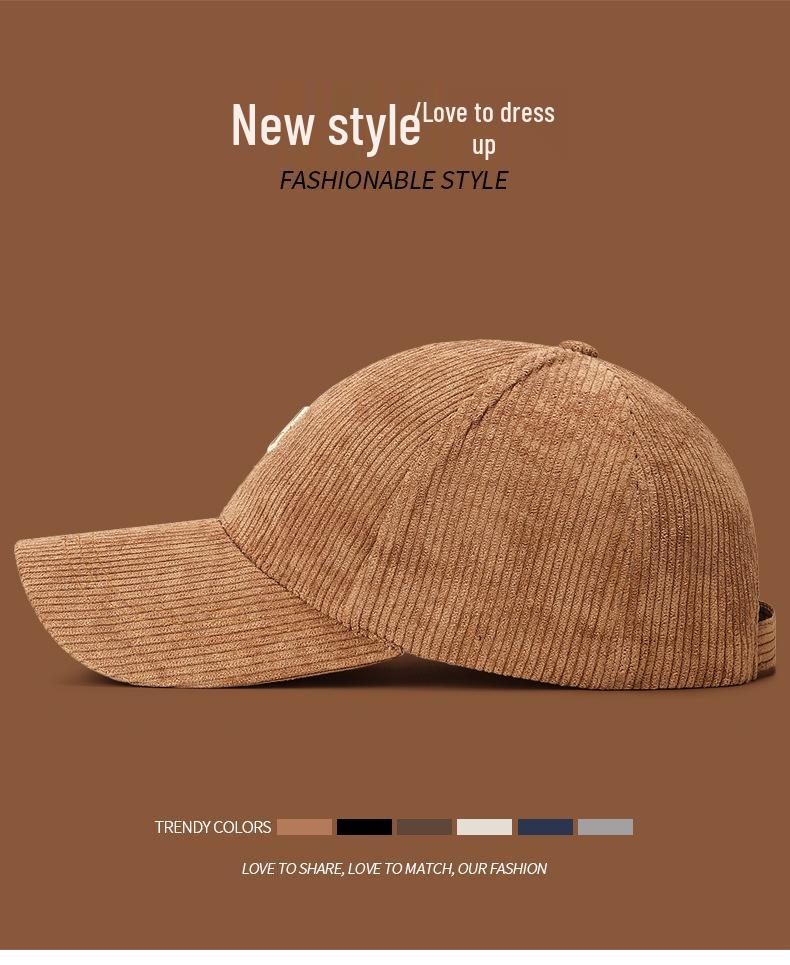 Solid Color 3D Letter R Corduroy Baseball Cap - Adjustable Fall/Winter Fashion Hat