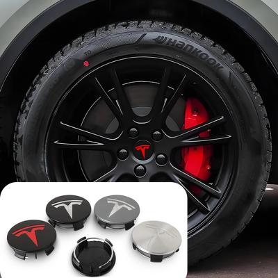 4Pcs 56mm Car Wheel Center Hub Caps Stickers Badge Cover For Model 3 Model Y Model S Model X Cybertruck Roadster