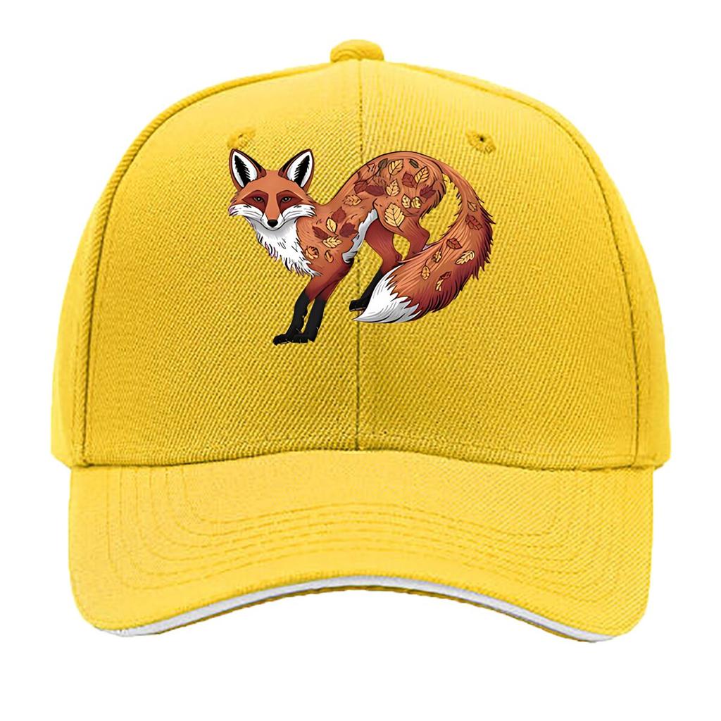 Autumn Leaf Patterned Fox Home Decor Hip Hop hat Fashion Outdoor Sports Sandwich Baseball Cap