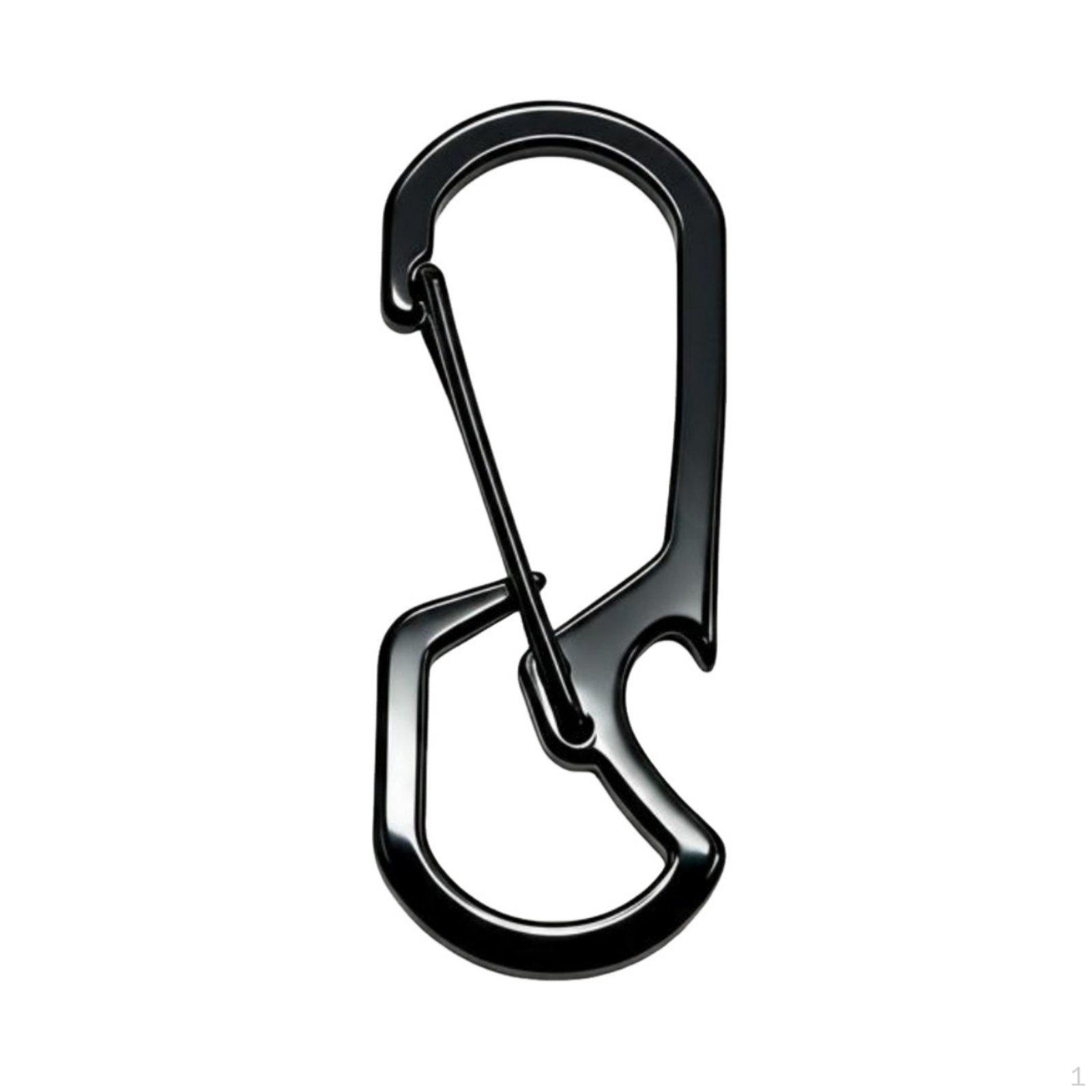 Keychain Bottle Opener Portable Compact Stainless Steel Carabiner for Routine Matte Black