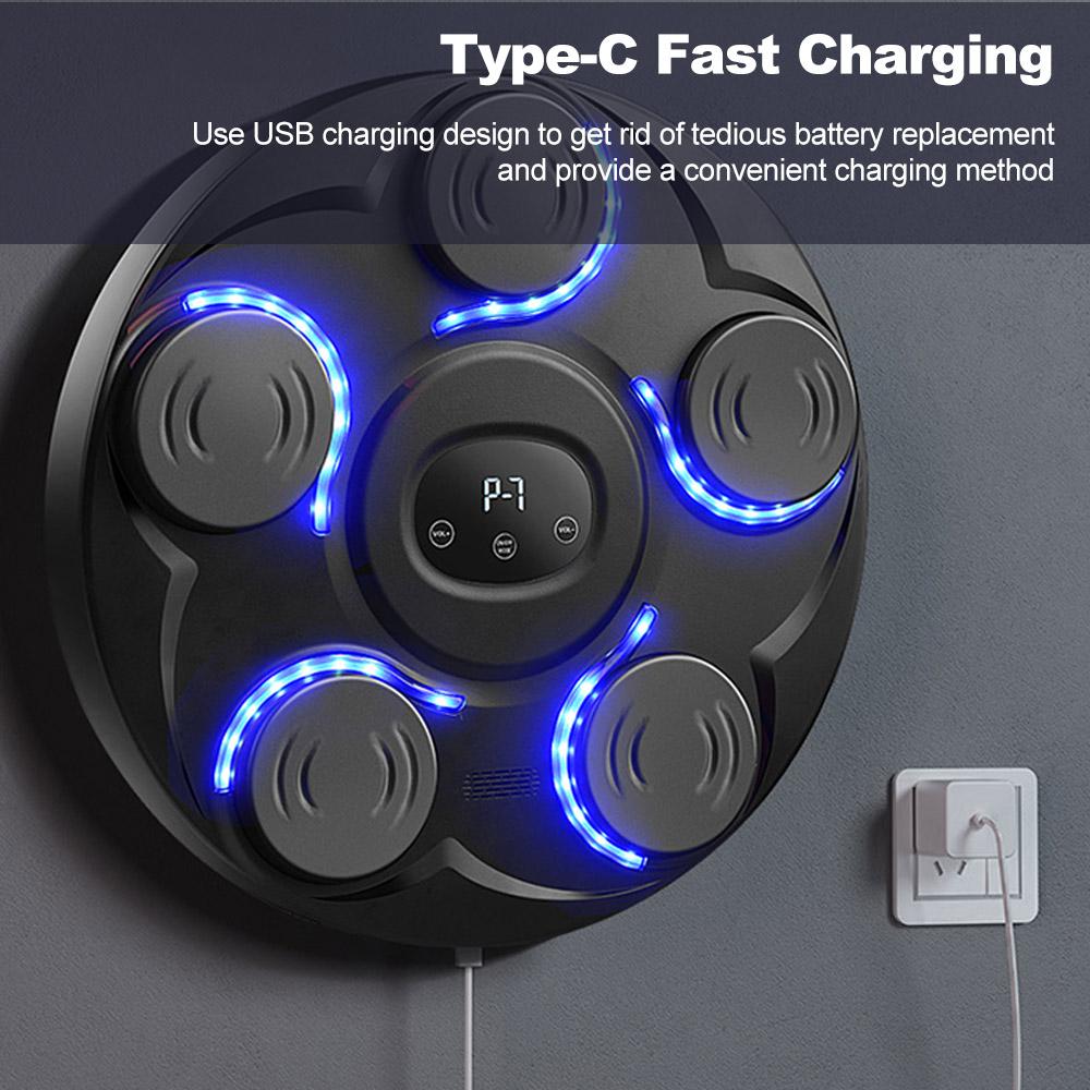 Music Boxing Machine with Gloves, Smart Musical Boxing Machine Wall Mounted Punching Trainer with 7