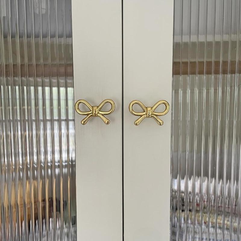 Simple Metal Cabinet Knob Drawer Pulls Bowknot Shape Furniture Decorative Handle for Kitchen Cupboard Wardrobe