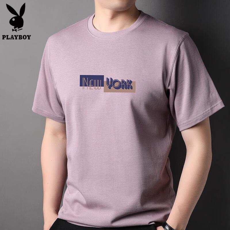 

PLAYBOY Men s 2026 Summer Pure Cotton Letter Print T-Shirt XL