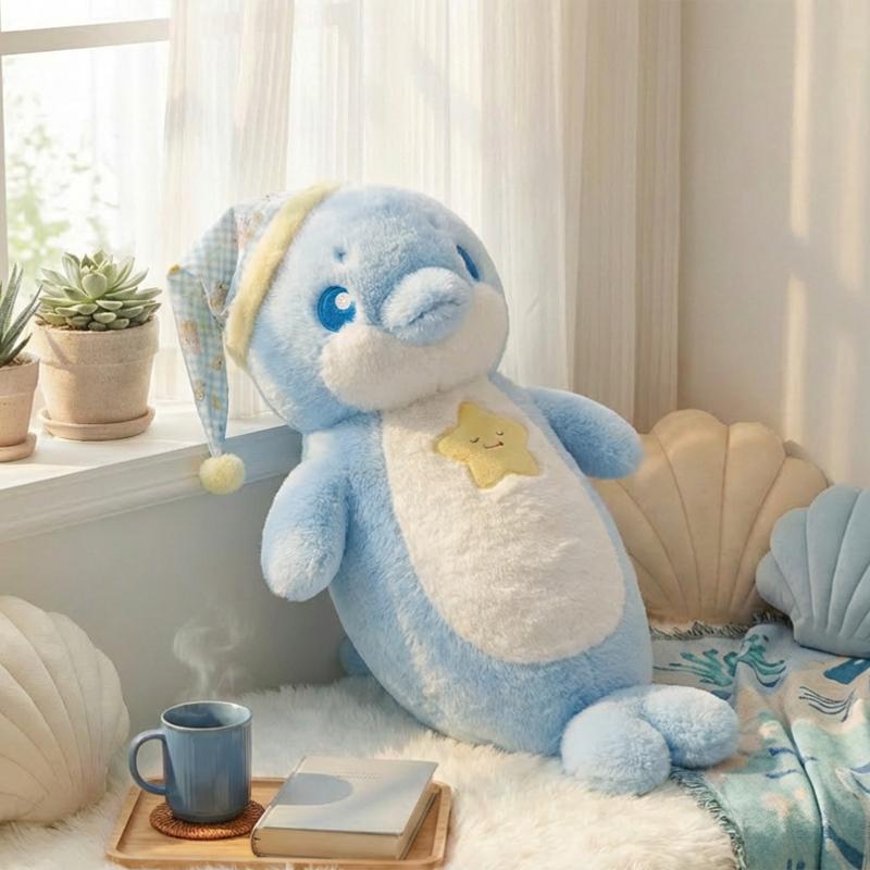 Cartoon Fette Schlafkleidung Delfin Plüschtier Super Weiche Kuscheltiere Stern Mond Siegel Plüschtiere Puppe Baby Schlafkissen 70cm