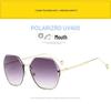Trendy Frameless Women's Sunglasses - European & American Style, UV Protection, Round Face, Fashionable Driving Glasses