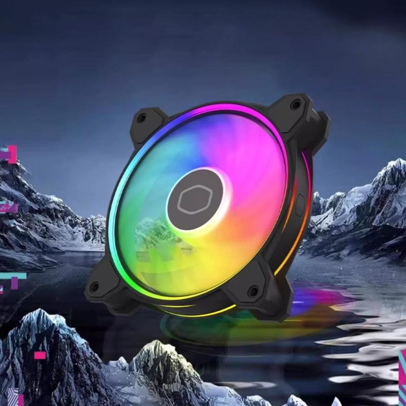 Quiet 120mm Infinitys Mirror LED PC Case Fan With AntiVibration Pad 4PIN PWM 800-1800RPM Coolers for Enhanceds Cooling