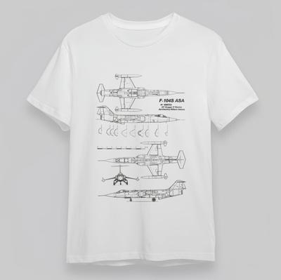 Herren Übergröße Klassisches T-Shirt Kampfflugzeug Technische Zeichnung Mehrwinkel-Tee