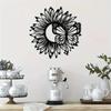 Black Sunflower and Butterfly 2D Metal Wall Art - Perfect Mother's Day Gift. Rustic Indoor/Outdoor Decor. Farmhouse Style Sign.
