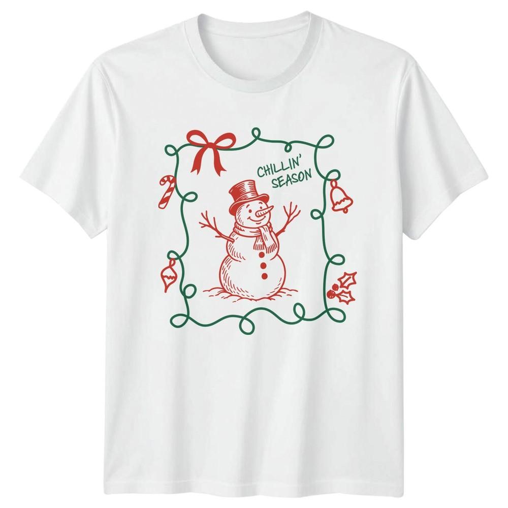 Chillin Season Christmas SnowUnisex Holiday Unisexs TShirt Unisexs Graphic Tee S