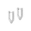 V Shape Fashion Hoop Earrings ,925 Sterling Silver Earring,18k Gold Plated Zirconia Earring for Women